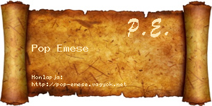 Pop Emese névjegykártya